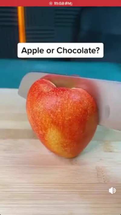 Is it an apple or a chocolate?