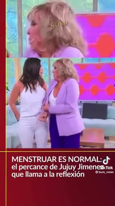 Spanish TV host makes the mistake of wearing all white while on her period [NSFW]