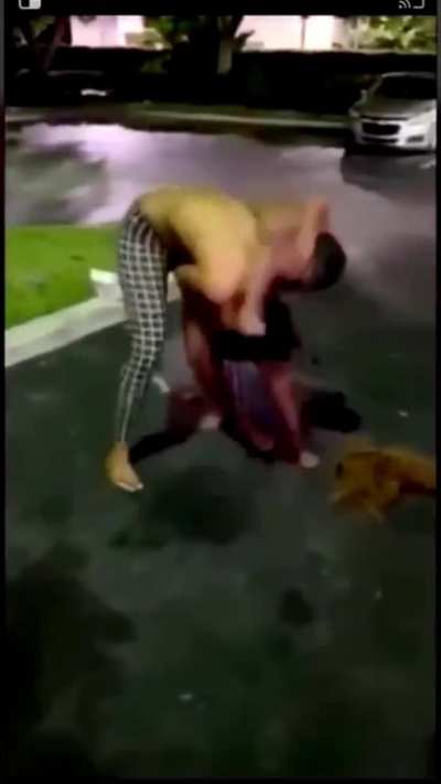 Yet more boobs flopping in another ghetto street fight