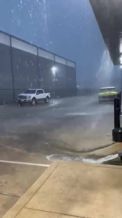 It’s a gully washer today.