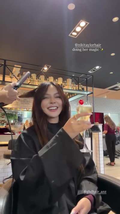 Doing her magic