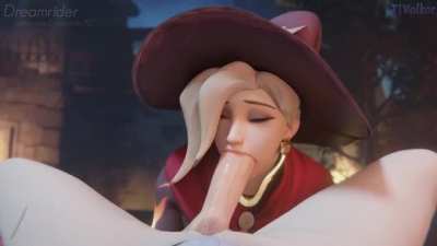 Witch Mercy blowjob (Dreamrider, Volkor)