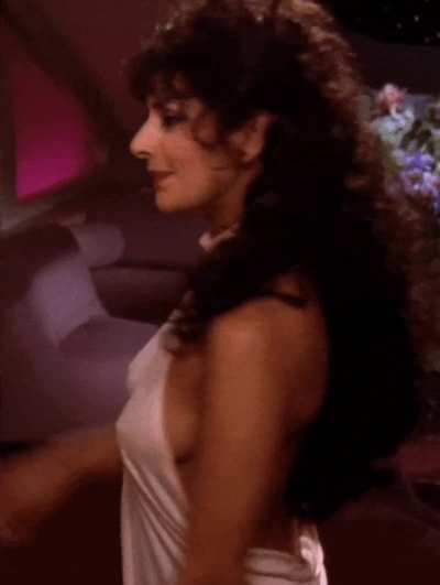 Deanna Troi (Marina Sirtis) in that one episode of ST:TNG (October 5 1992)