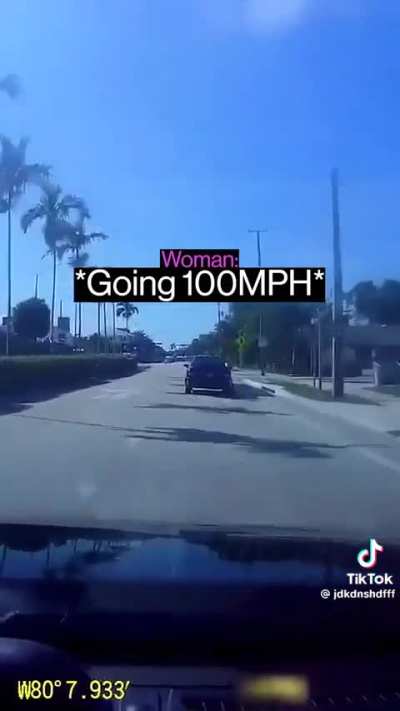A woman chased down the car that hit her.