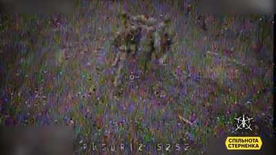 A group of Russians were targeted, with one being injured from the FPV strike, during the evacuation he was struck again by another FPV attack