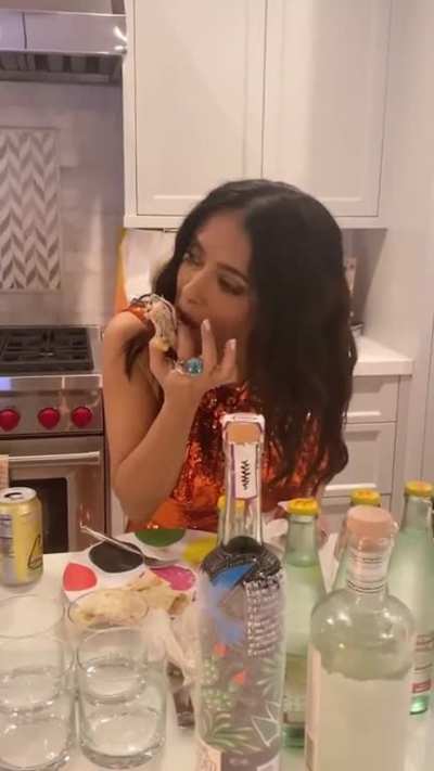 Enjoying some food before the Oscars via IG post (2023)