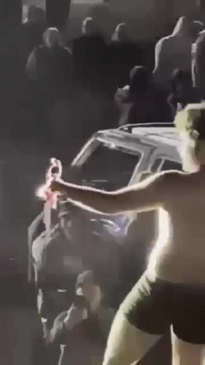 Idiot in underwear blows up hand with a firework and continues to drink beer