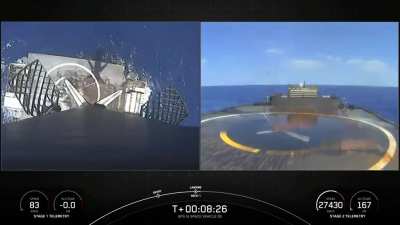 Today's landing of B1062 with continous video (cameras synchronized in post)