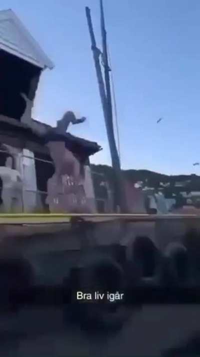 Jumping from a roof while drunk