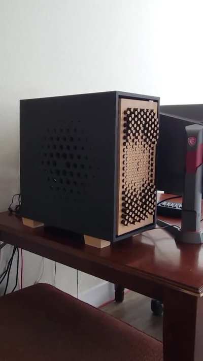 I laser cut this PC mod to have a kinetic front