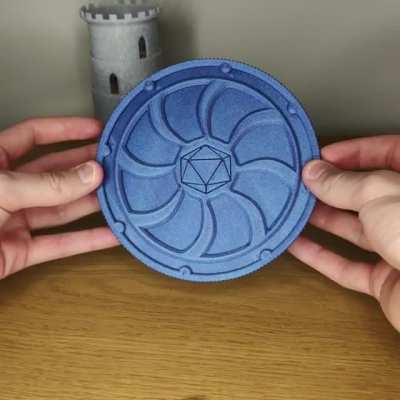 Finished up some modifications to my dice box and printed it in some nice blue filament!