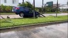 Crashes the car and left... Even the stereo was playing