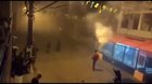 Some dude shooting fireworks from a fucking box at a bunch of people on the street