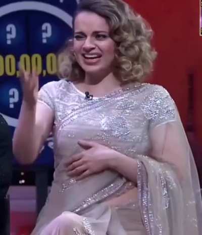 Kangana Ranaut Saree Navel Show