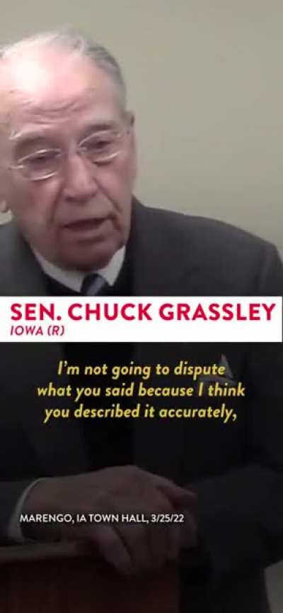 A Republican voter in Iowa just confronted Chuck Grassley for how he and his party treated Judge Jackson during her confirmation hearing