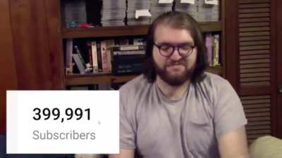 Quinton Reviews realizing he hit his goal of 400k subscribers: