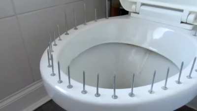 tacks on a toilet prank