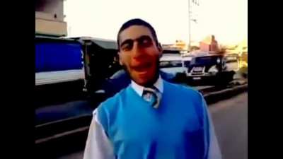 Dude makes police siren sounds with his mouth.