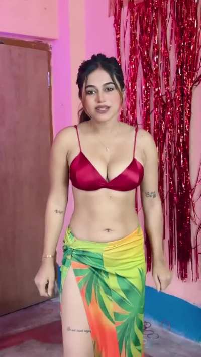 Indian Mom infront of Son