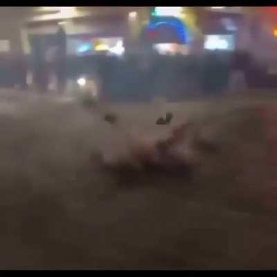Woman gets hit by car doing donut