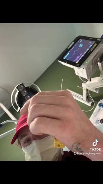 Temperature probe through my hand while at work these are just pictures waiting on the security camera footage