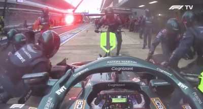 Aston Martin puts the left front wheel the wrong way on