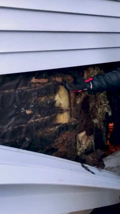 Any guesses what caused this damage? *condo complex*
