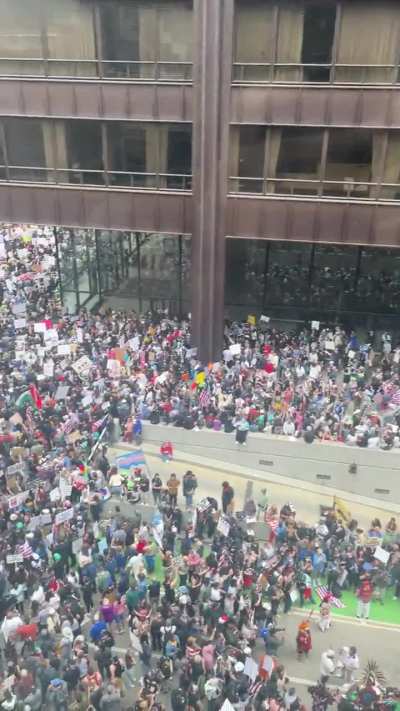 People showed the fuck out at the No Kings protest in downtown Chicago.