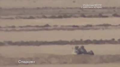 Russian SSO specialists engaging militants in Syria with Soratnik UGVs.