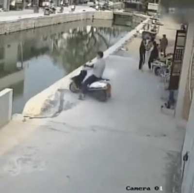 Idiot on scooter