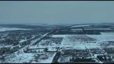 Ukrainian IFV Letting Loose Its Autocannon on a Russian Position in the Bakhmut Area