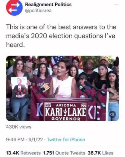 Kari Lake just telling it like it is.