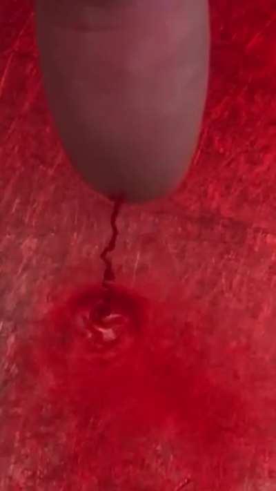 Girlfriend pricked her finger and went to wash it in a sink of water..