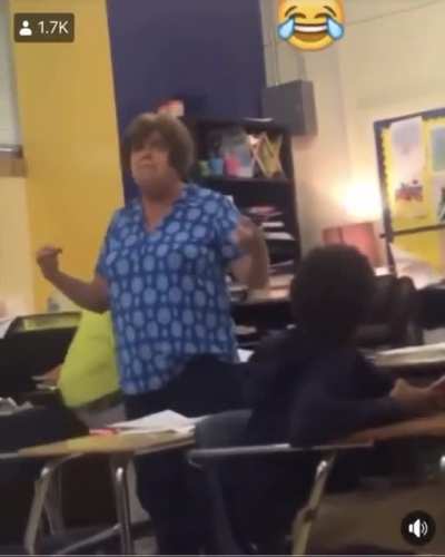 Teacher taking her frustrations on on a student for disrupting the class