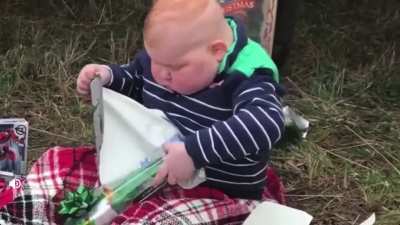 Kid overwhelmed with excitement