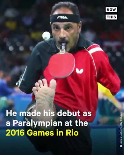 Egypt’s Ibrahim Hamadtou lost both arms in a train accident when he was just 10 years old — now, at 48, he’s a 2-time Paralympian.