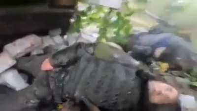 Russian MT-LB was ambushed by Ukrainian soldiers and crashed into a house. The leg of a Russian soldier is stuck under a collapsed wall. When a Ukrainian fighter tries to help, the Russian asks to finish him off, to which he receives an answer: 