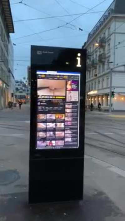 This Official City of Zurich (Switzerland) Tourist Information Display in (Hard Core) Action...