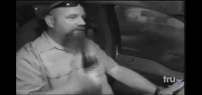 Guy knows he is in a bait car
