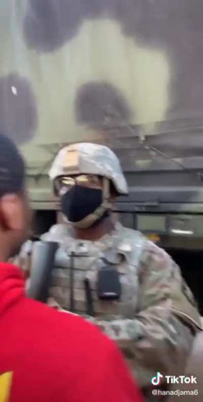 Protestors disrespecting the National Guard