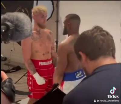 Jake Paul was scared to look Tyron Woodley in the eyes during their promo photoshoot for the August boxing fight