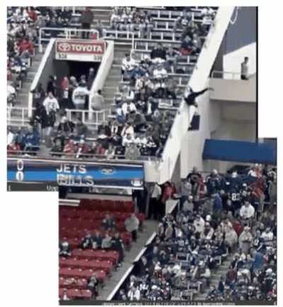 Kool kid slides down railing at a stadium