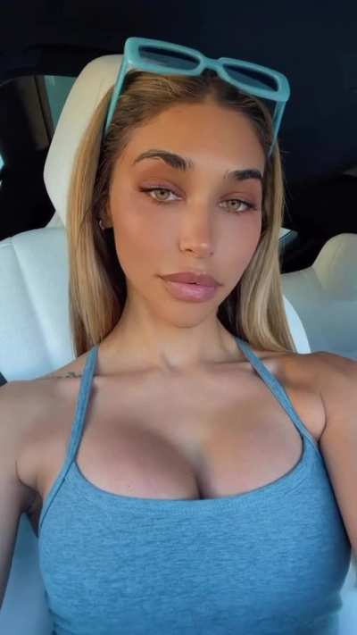 in grey top