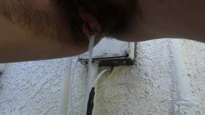 Pee by the garage.