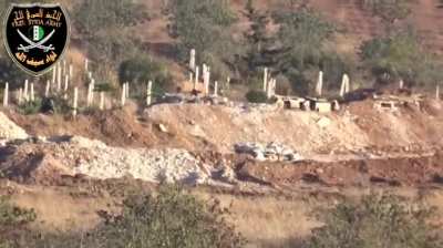 FSA BGM-71 TOW team observes and engages an SAA machine gun turret - Morek - 7/5/2015