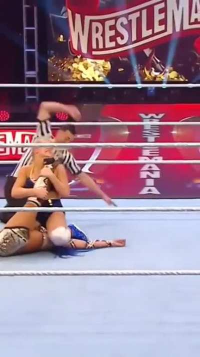 Michael Cole’s best call of his career, “Sasha Banks is knocked out by a woman’s right——and banks is Elimi<wbr>nated<wbr>!!!.”