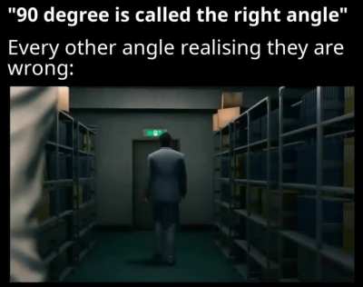 Everyone is stupid except 90°