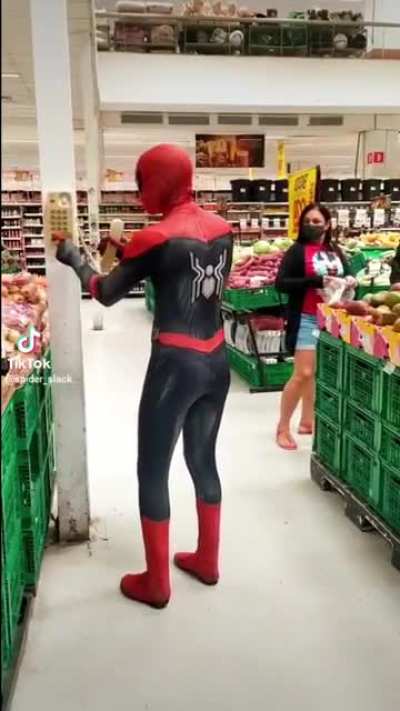 When Spiderman gets bored.