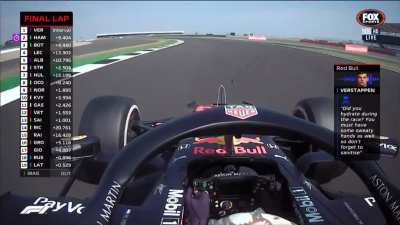 En route to victory, Max Verstappen knows what's important