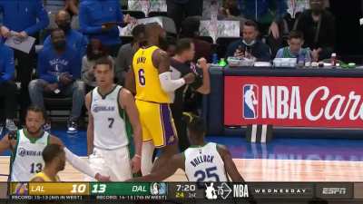 [Highlight] LeBron gets up for the block but is called for a goaltend